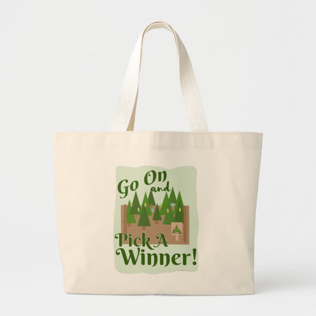 Grand Tote Bag  Pick A Winner Tree Lot Holiday Cartoon Art (Devant)
