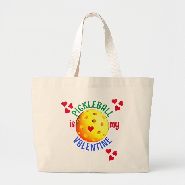 Grand Tote Bag PICKLEBALL Est Ma Saint-Valentin (Devant)