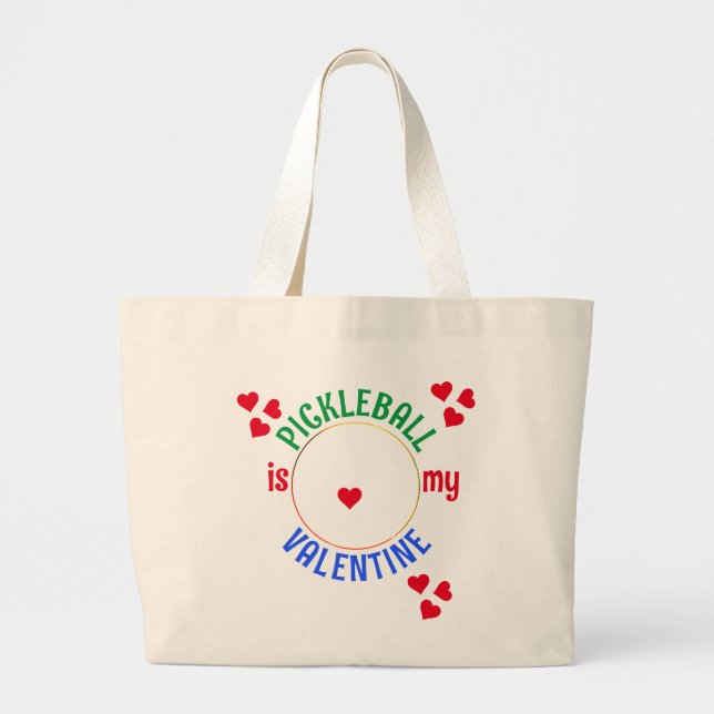 Grand Tote Bag PICKLEBALL Est Mon Valentin (Devant)