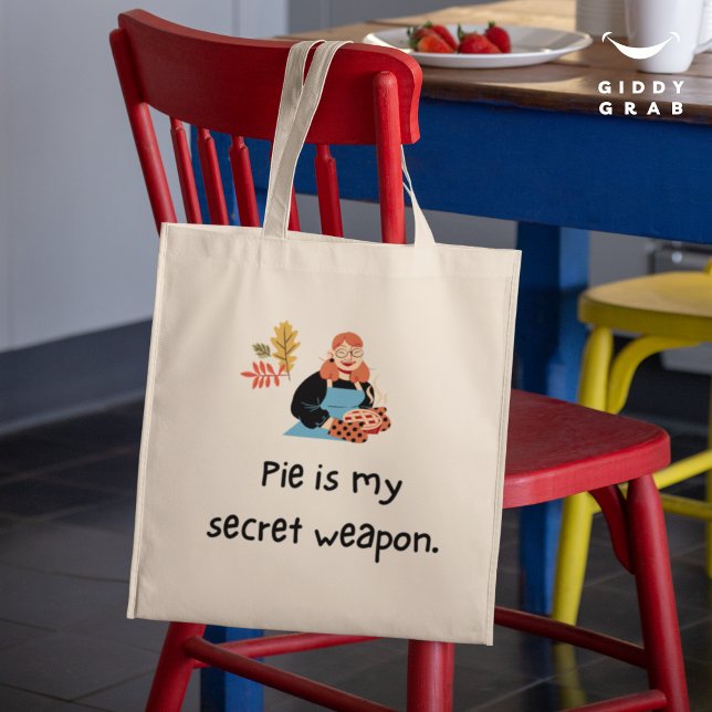 Grand Tote Bag Pie est mon arme secrète ! Très drôle (Créateur téléchargé)