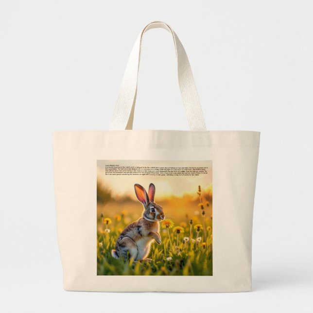 Grand Tote Bag Pied de lapin chanceux  (Devant)