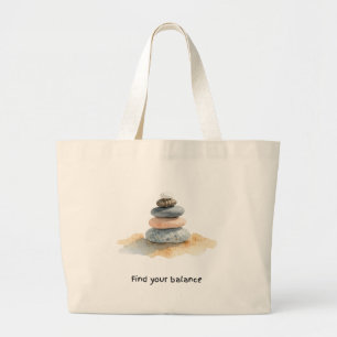 Grand Tote Bag Pierres de galet Trouvez votre équilibre