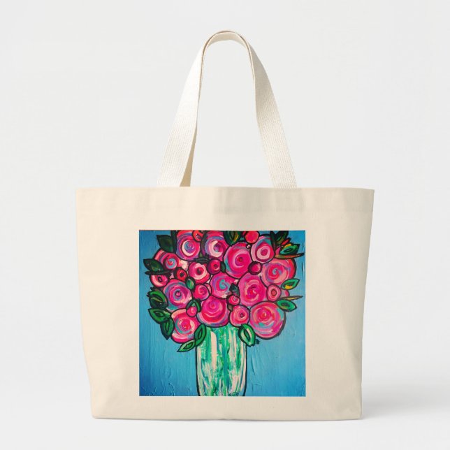 Grand Tote Bag Pies roses (Devant)