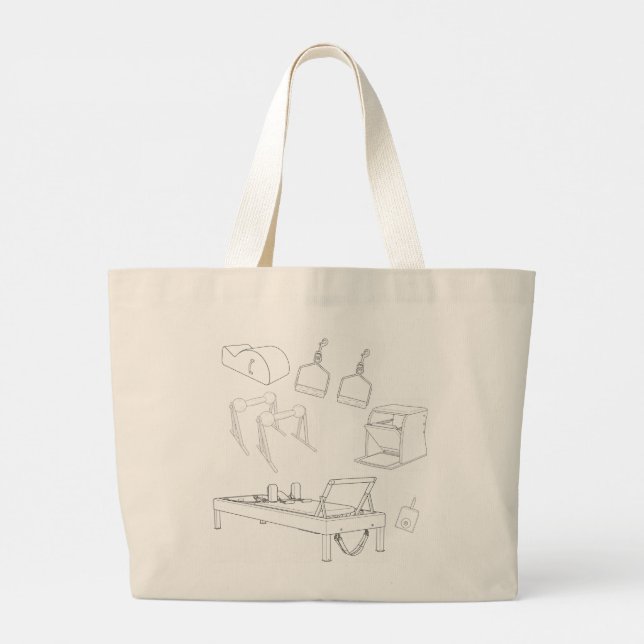 Grand Tote Bag Pilates with Cadillac and Reformer Illustrations (Dos)