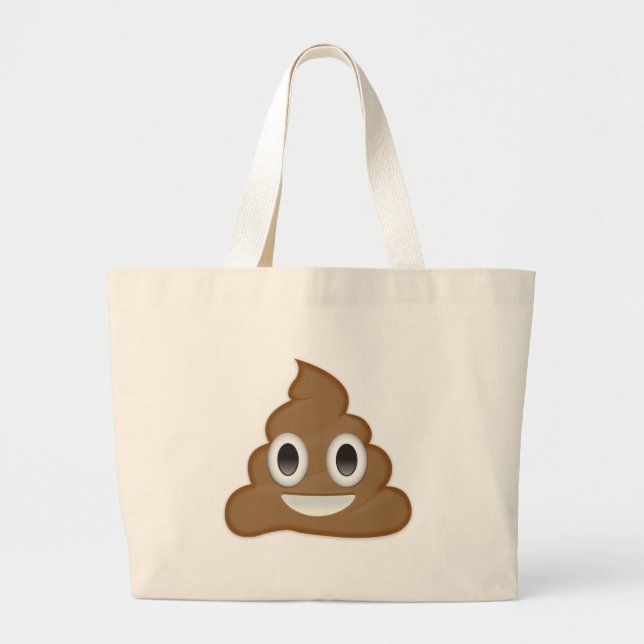Grand Tote Bag Pile de Poo Emoji (Devant)