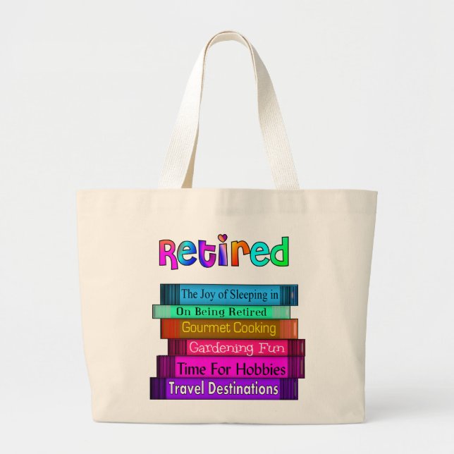 Grand Tote Bag Pile unique de cadeaux de retraite de conception (Devant)