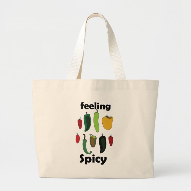 Grand Tote Bag Piment Sentiment Chaud Fête Fiesta (Devant)