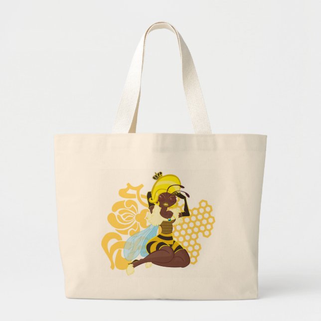 Grand Tote Bag Pin de reine des abeilles (Devant)