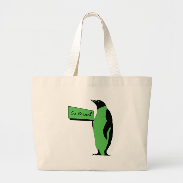 Grand Tote Bag Pingouin de jour de la terre (Devant)