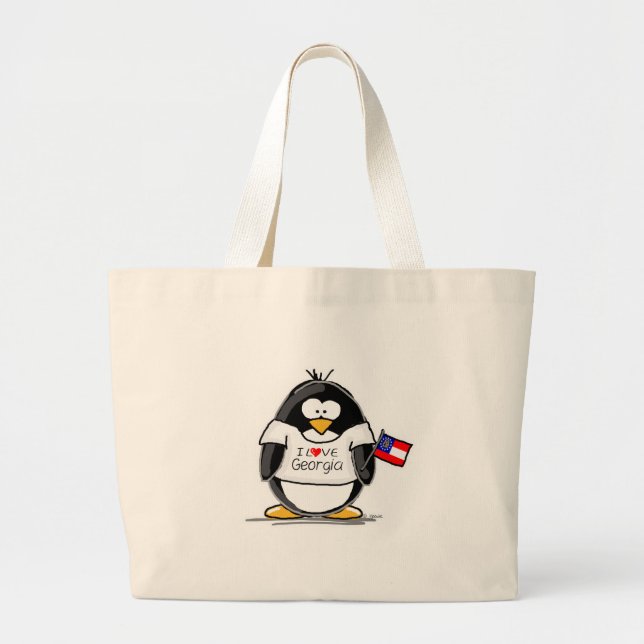 Grand Tote Bag Pingouin de la Géorgie (Devant)