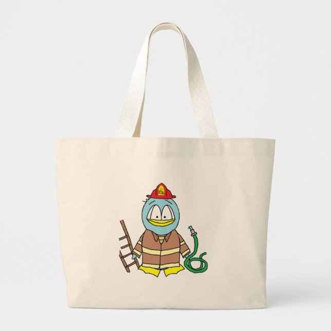 Grand Tote Bag Pingouin de pompier (Devant)