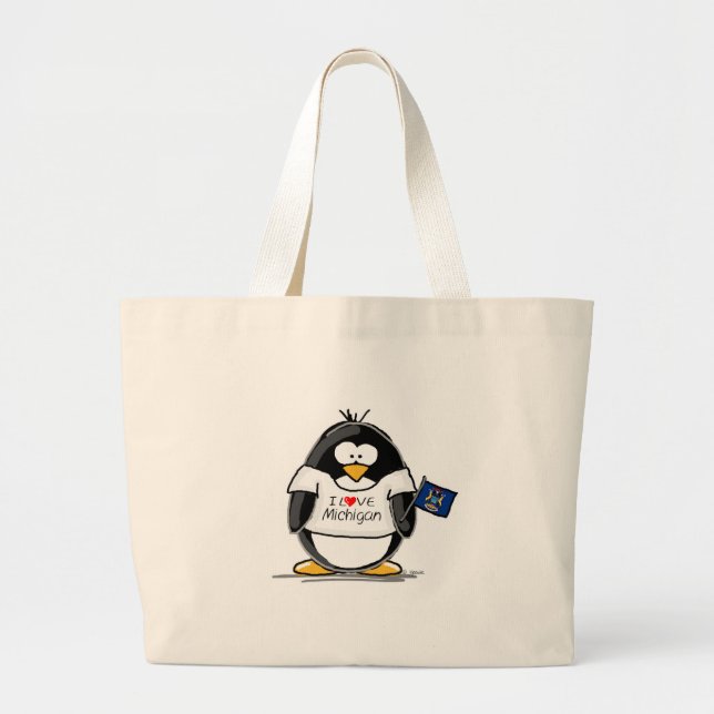 Grand Tote Bag Pingouin du Michigan (Devant)