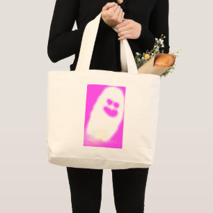 Grand Tote Bag Pinkoween joli fantôme