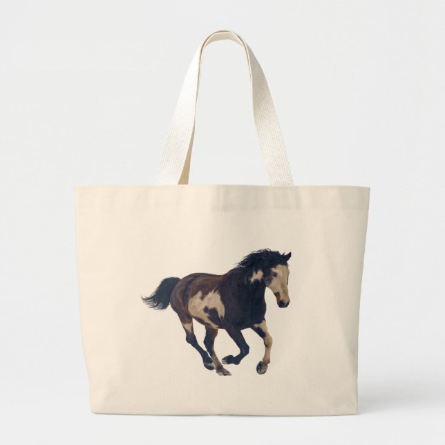 Grand Tote Bag Pinto American Paint Horse Wild Galloping (Devant)