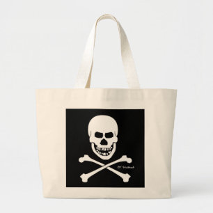 Grand Tote Bag Pirate crâne et os croisés Halloween Trump ou tr