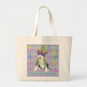 Grand Tote Bag Pitbull Terrier de mardi gras