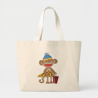 Grand Tote Bag Pizza de singe de chaussette et une soude