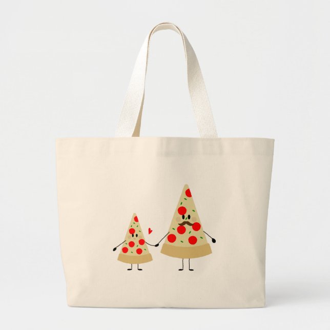 Grand Tote Bag pizza fête des pères (Devant)