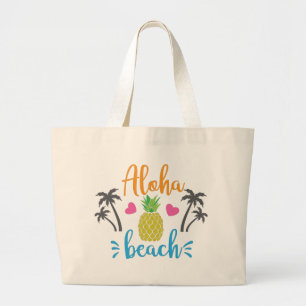 Grand Tote Bag Plage d'Aloha