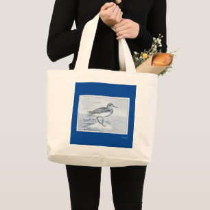 Grand Tote Bag Plage de Seagull Bird Océan Tropical Summer Monog