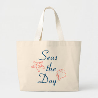 Grand Tote Bag Plage d'été - Citation de bord de mer