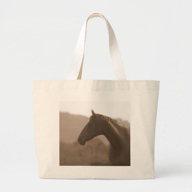 Grand Tote Bag Plage Fourre-tout de silhouette de sépia (Devant)