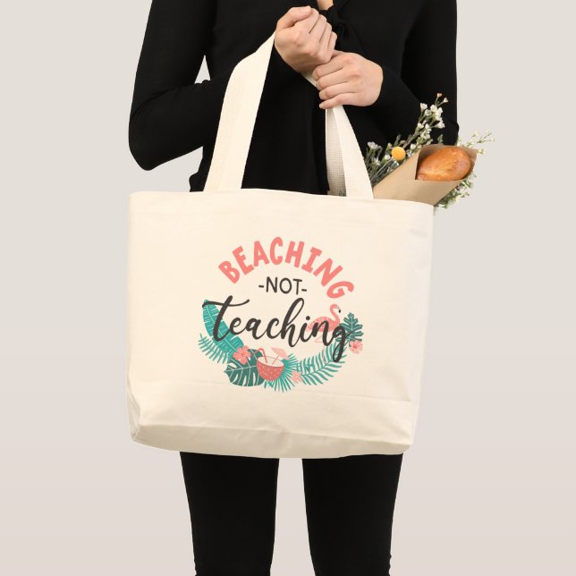 Grand Tote Bag Plage non enseignement (Devant (produit))