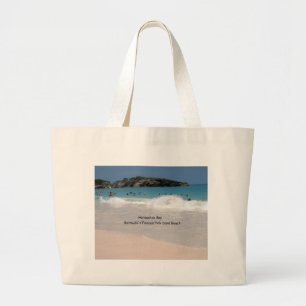 Grand Tote Bag Plage rose du sable des Bermudes