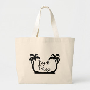 Grand Tote Bag Plage S'il Vous Plaît Citation Drôle Soleil Été