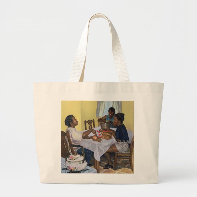 Grand Tote Bag Plaisanterie chevronnée bonne 1998 (Devant)