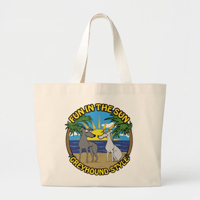 GRAND TOTE BAG PLAISIR AU SOLEIL À LA MODE GREYHOUND (Devant)