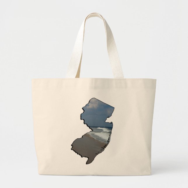 Grand Tote Bag Plan de l'État de New Jersey Shore (Devant)