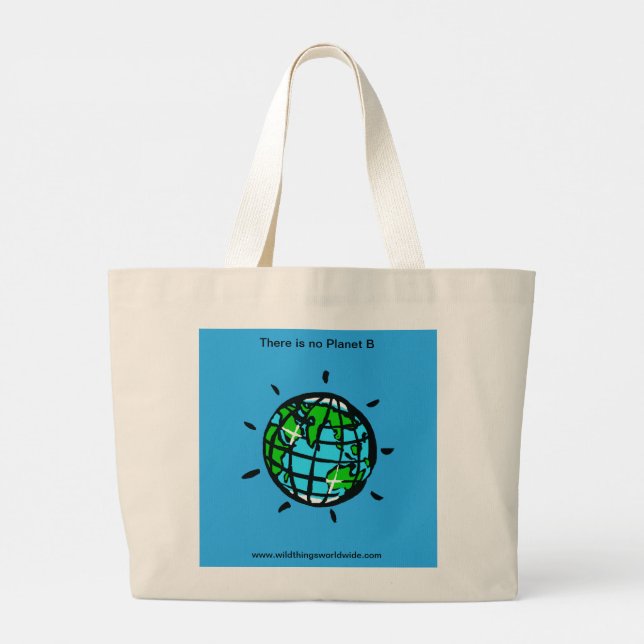 Grand Tote Bag Planète Terre - Vie durable - Conservation (Dos)