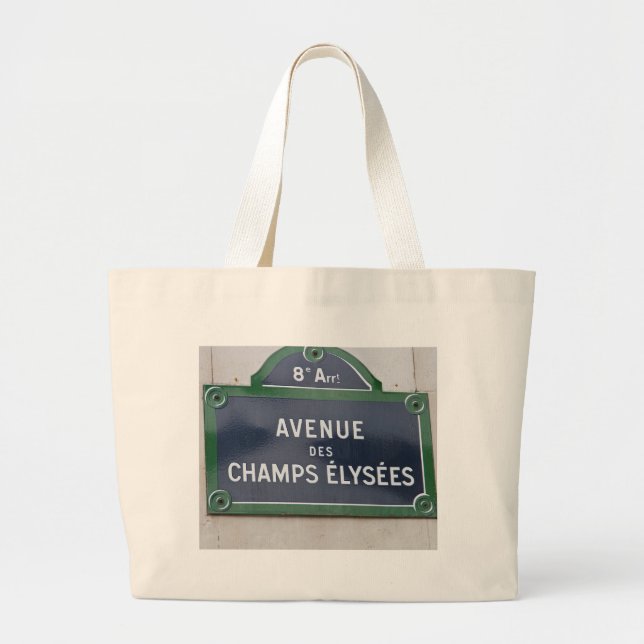 Grand Tote Bag Plaque de rue de Paris (Devant)