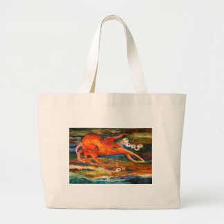 Grand Tote Bag Plongée à l'air colorée de poulpe