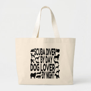 Grand Tote Bag Plongeur Amoureux des chiens
