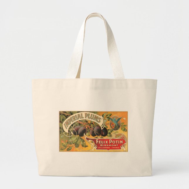Grand Tote Bag Plums impériaux (Devant)
