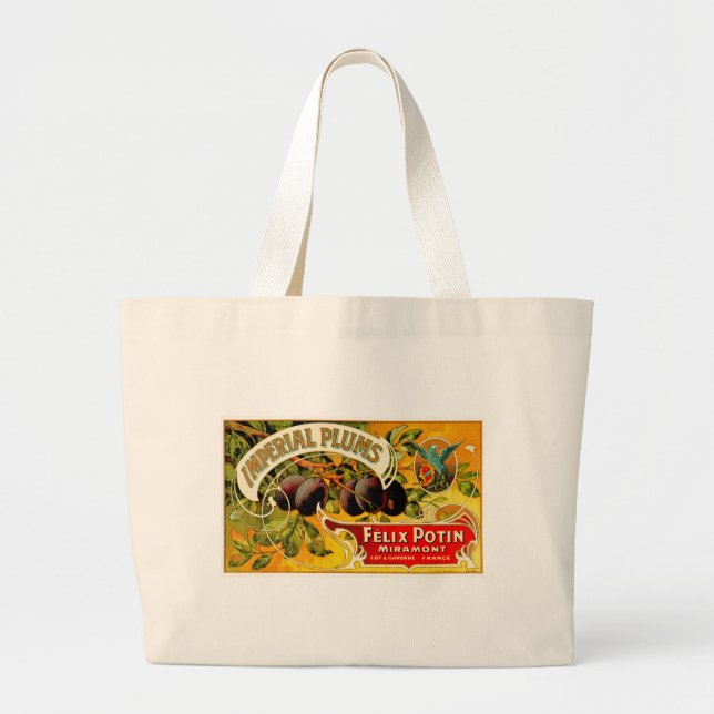 Grand Tote Bag Plums impériaux (Devant)