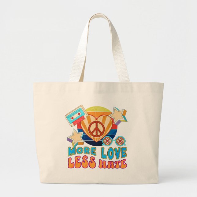 Grand Tote Bag Plus d'amour moins de haine (Devant)