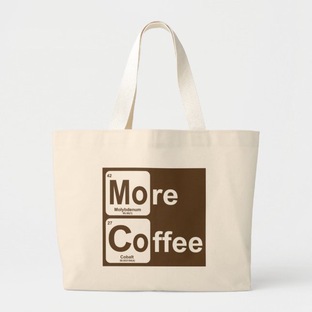 Grand Tote Bag Plus de tableau périodique du café (Devant)