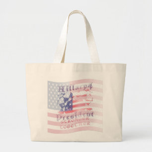 Grand Tote Bag Plus forte ensemble USA Hillary 4 Président améric