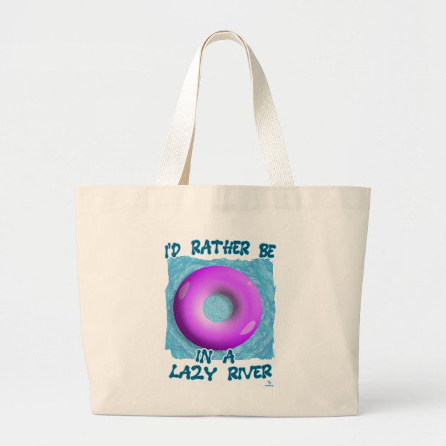 Grand Tote Bag Plutôt Dans Le Parc Aquatique De Lazy River Fun T- (Devant)
