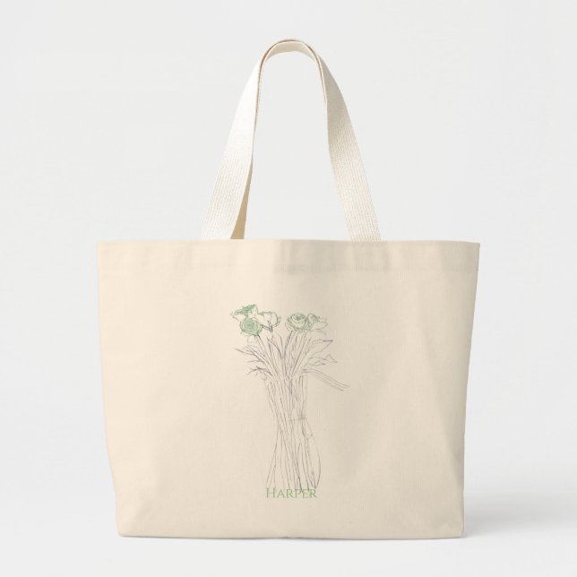 Grand Tote Bag Plutôt Minimale Moderne Fleur Plan Pour Les Femmes (Devant)