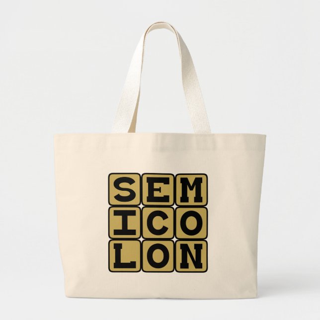 Grand Tote Bag Point-virgule, type de ponctuation (Devant)