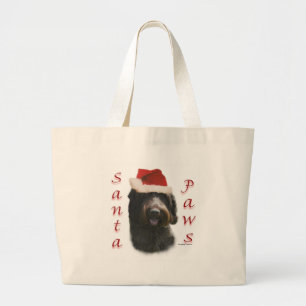 Grand Tote Bag Pointeur à poils durs Griffon Père Noël Paws