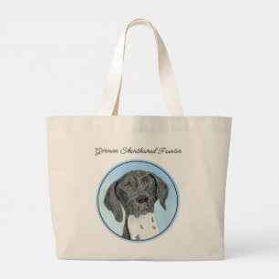 Grand Tote Bag Pointeur allemand peint art original