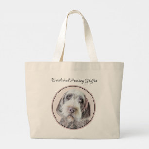 Grand Tote Bag Pointing à poils durs Griffon Peinture animal chie