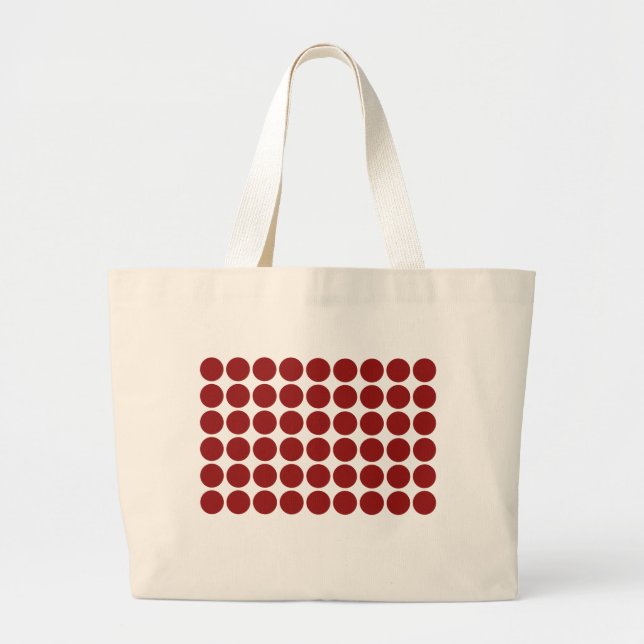 Grand Tote Bag Points rouges sur fond blanc (Devant)