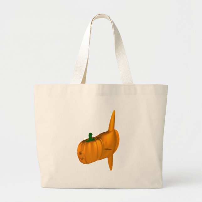 Grand Tote Bag Poisson blanc de l'océan orange (Devant)