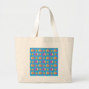 Grand Tote Bag Poisson Et Motif D'Épée